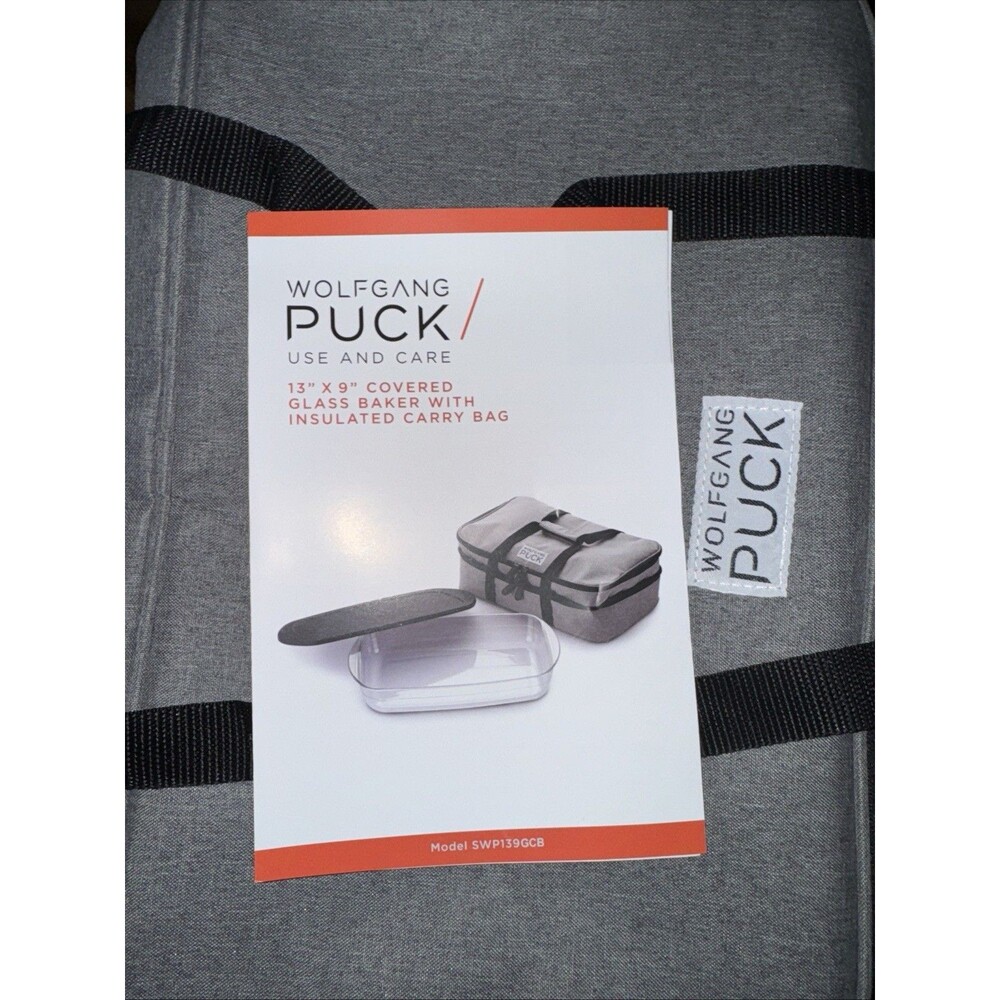 Wolfgang Puck Cookware Glass Baker 9X13 Covered W/ Carry Case & Addition Compart